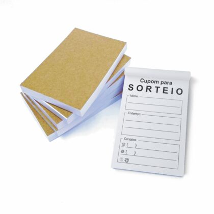 6 Blocos de Cupom para Sorteio Urna c/ 100 Folhas cada