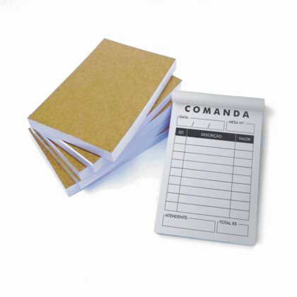 6 Blocos de Comanda c/ 100 Folhas para Lanchonete, Barzinho, Restaurante