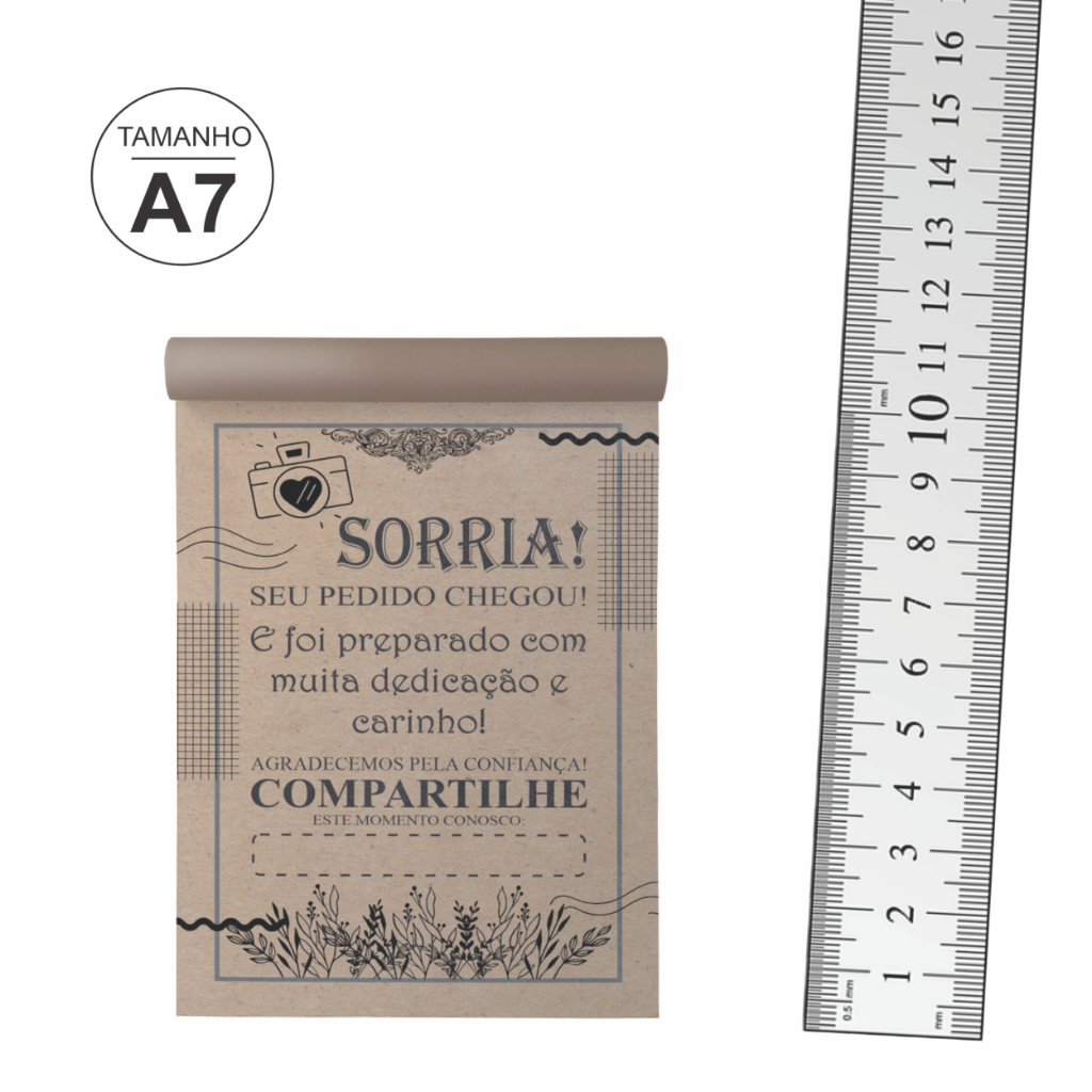 5 Blocos (500 Folhas) Kraft Vintage para Agradecimento / Gratidão pela Compra - Imagem 3