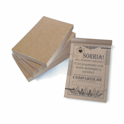 5 Blocos (500 Folhas) Kraft Vintage para Agradecimento / Gratidão pela Compra