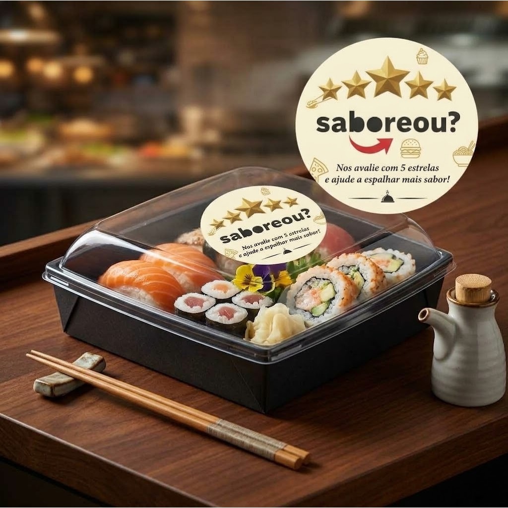 Etiqueta Adesivo Avaliação Pedido Delivery iFood 99 Food Keeta - Imagem 2