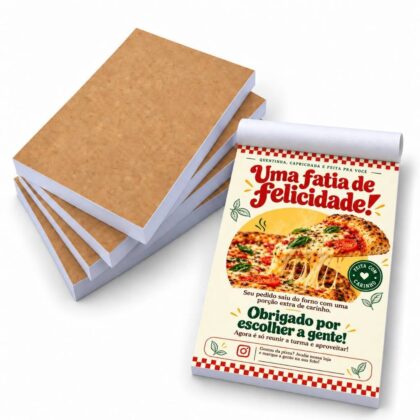 5 Blocos (500 Fls) Agradecimento / Gratidão Pedido Delivery Compra Pizzaria