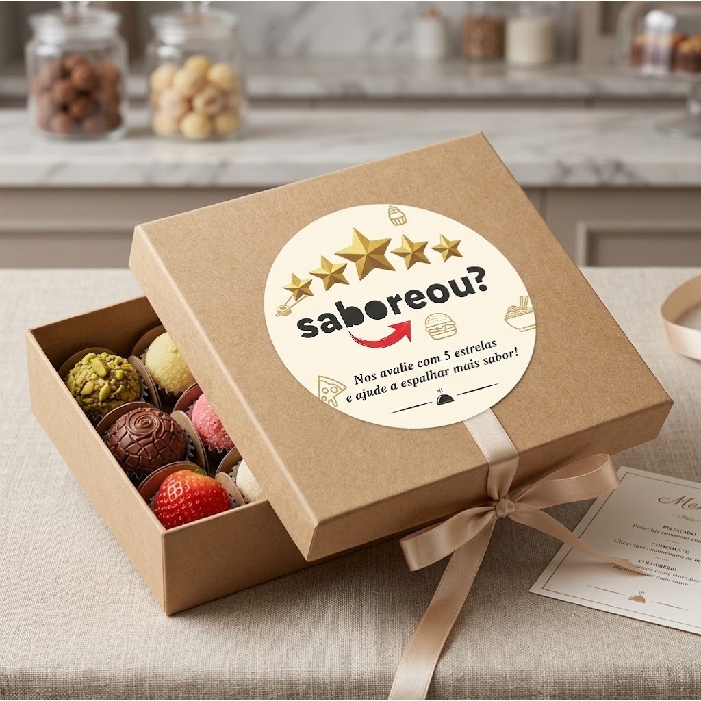 Etiqueta Adesivo Avaliação Pedido Delivery iFood 99 Food Keeta - Imagem 4
