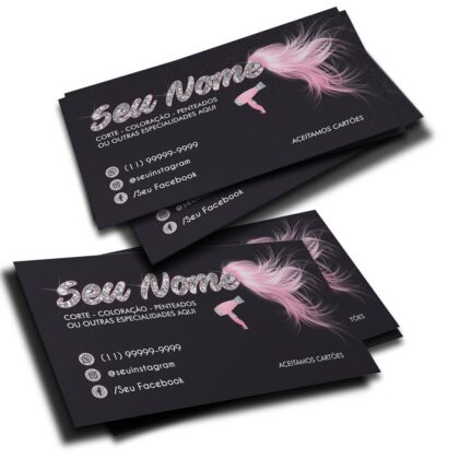 Cartão De Visita Salão De Beleza, Cabeleireira, Cabelos, Capilar, Penteados, Trancista (Pct 500 ou 1000 Unidades)