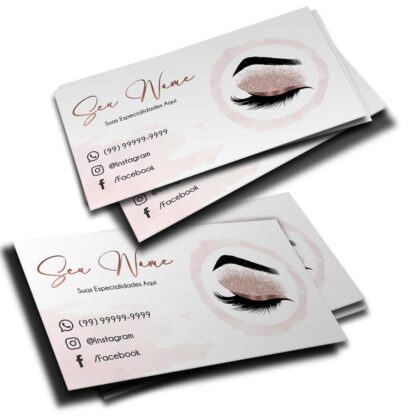Cartão De Visita Design de Sobrancelhas, Alongamento de Cílios, Extensionista de Cílios, Lash Lift, Lash Design, Micropigmentadora, Micropigmentação Sobrancelhas (Pct 500 ou 1000 Unidades)