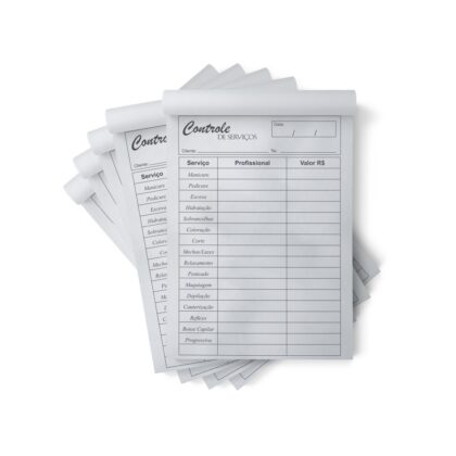 5 Blocos (500 Folhas) Comanda Atendimento Para Salão De Beleza