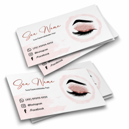 Cartão De Visita Design de Sobrancelhas, Alongamento de Cílios, Extensionista de Cílios, Lash Lift, Lash Design, Micropigmentadora, Micropigmentação Sobrancelhas (Pct 500 ou 1000 Unidades)