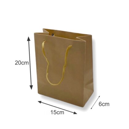 15 Sacolas Média / Sacolinhas Kraft Reforçada e Resistente